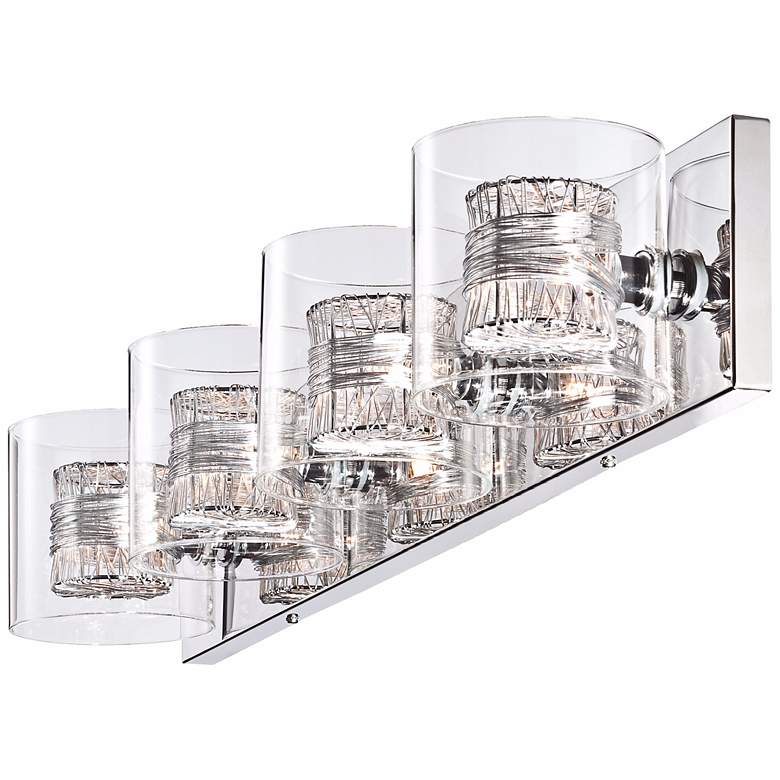 Image 7 Possini Euro Wrapped Wire 30 3/4" Wide Chrome LED Bathroom Light more views
