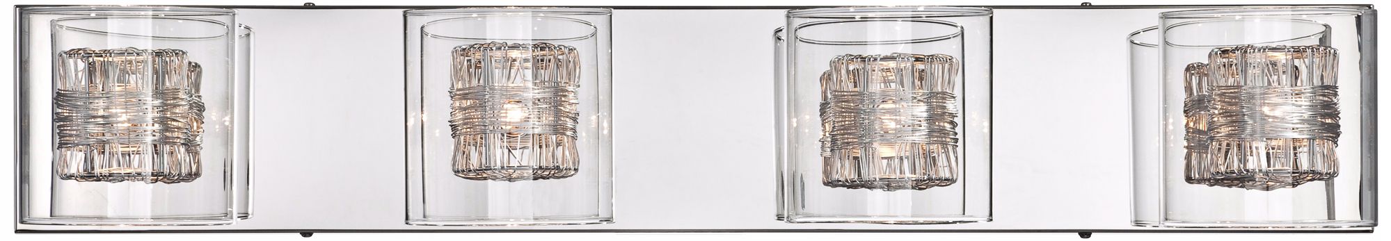Possini Euro Wrapped Wire 30 3/4" Wide Chrome LED Bathroom Light in scene