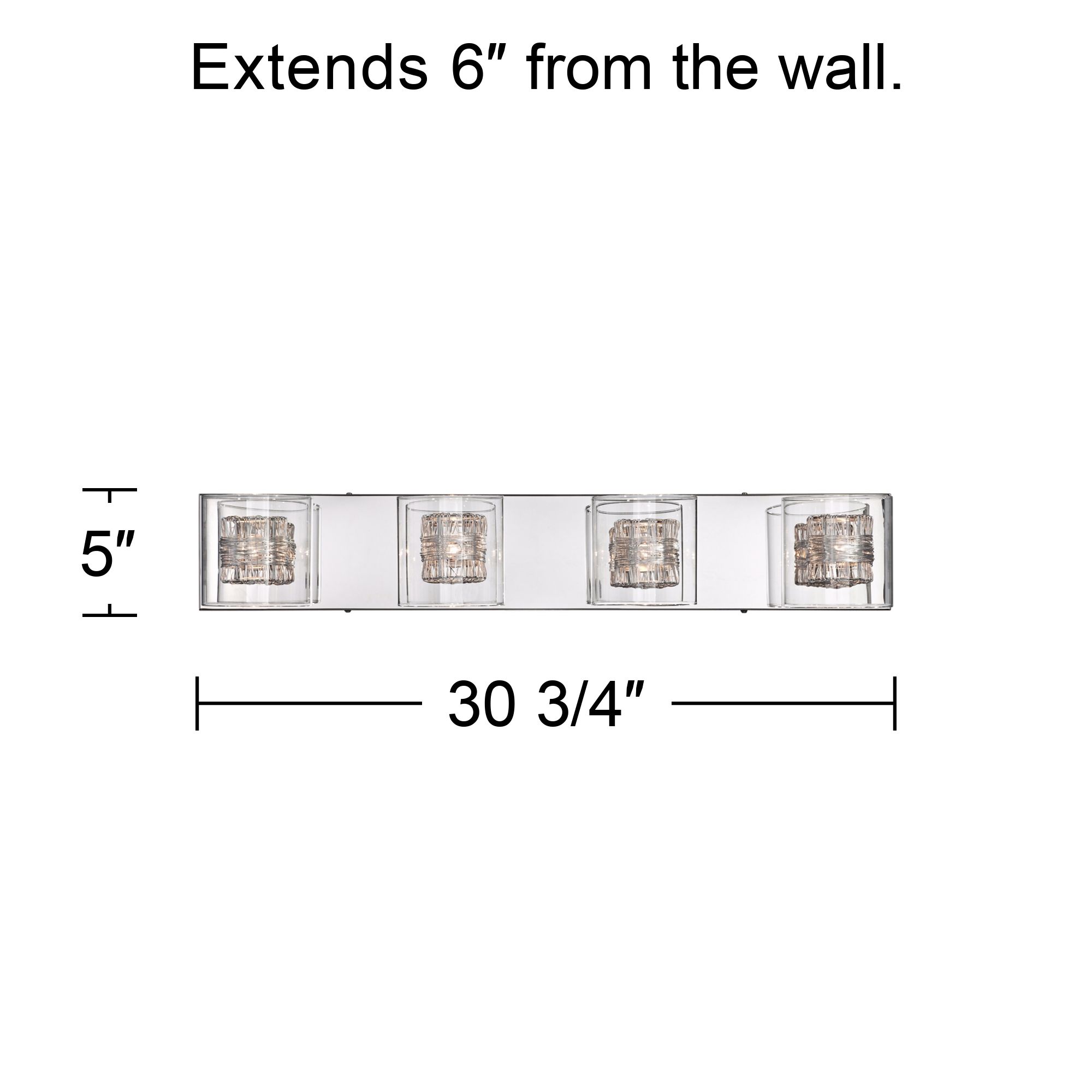 Possini Euro Wrapped Wire 30 3/4" Wide Chrome LED Bathroom Light in scene