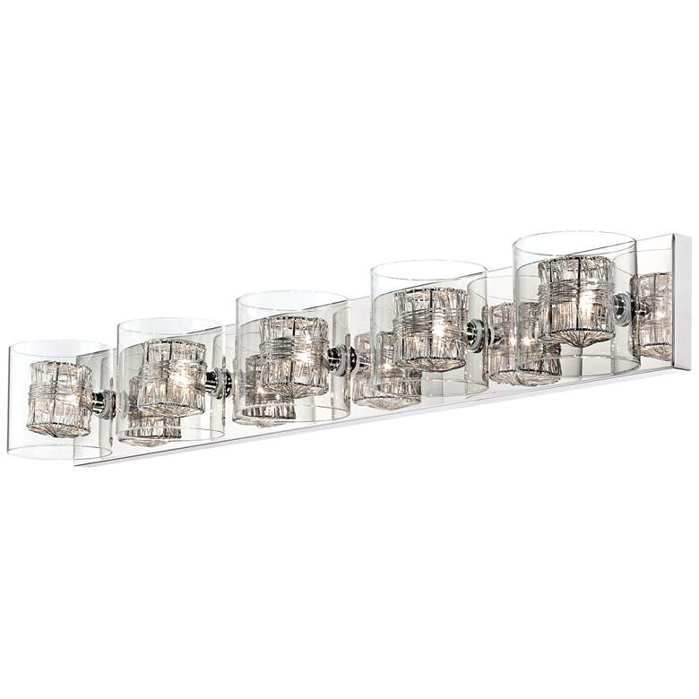 Image 6 Possini Euro Wrapped Wire 39" Wide Modern Chrome LED Bath Light more views