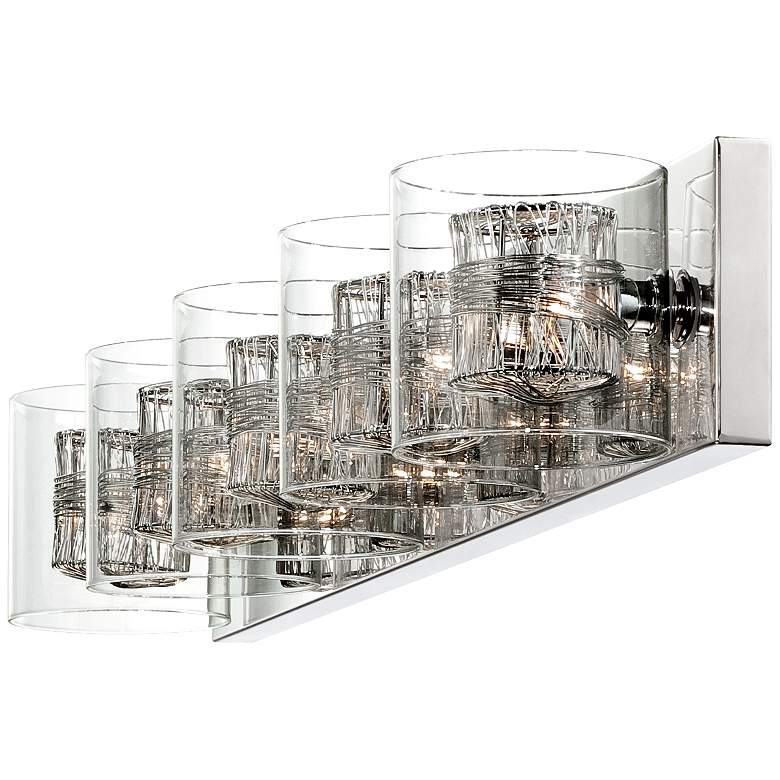 Image 7 Possini Euro Wrapped Wire 39" Wide Modern Chrome LED Bath Light more views