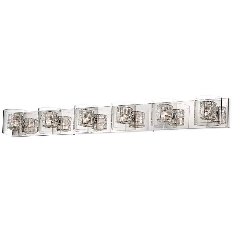 Image 2 Possini Euro Wrapped Wire 47 3/4" Wide Modern Chrome Bathroom Light
