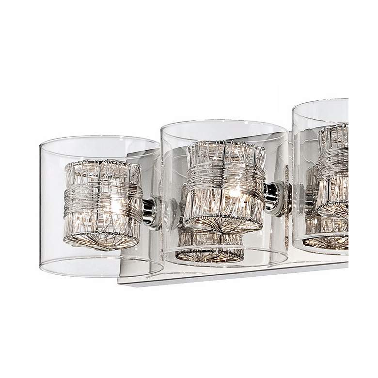 Image 4 Possini Euro Wrapped Wire 47 3/4" Wide Modern Chrome Bathroom Light more views