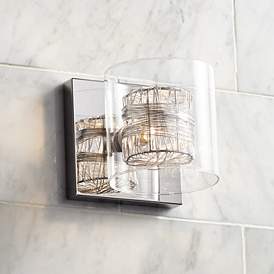 Image2 of Possini Euro Wrapped Wire 5" High Chrome LED Wall Sconce