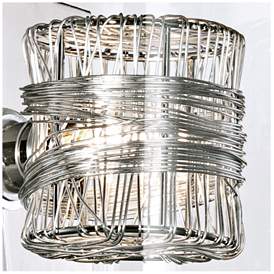 Image4 of Possini Euro Wrapped Wire 5" High Chrome LED Wall Sconce more views