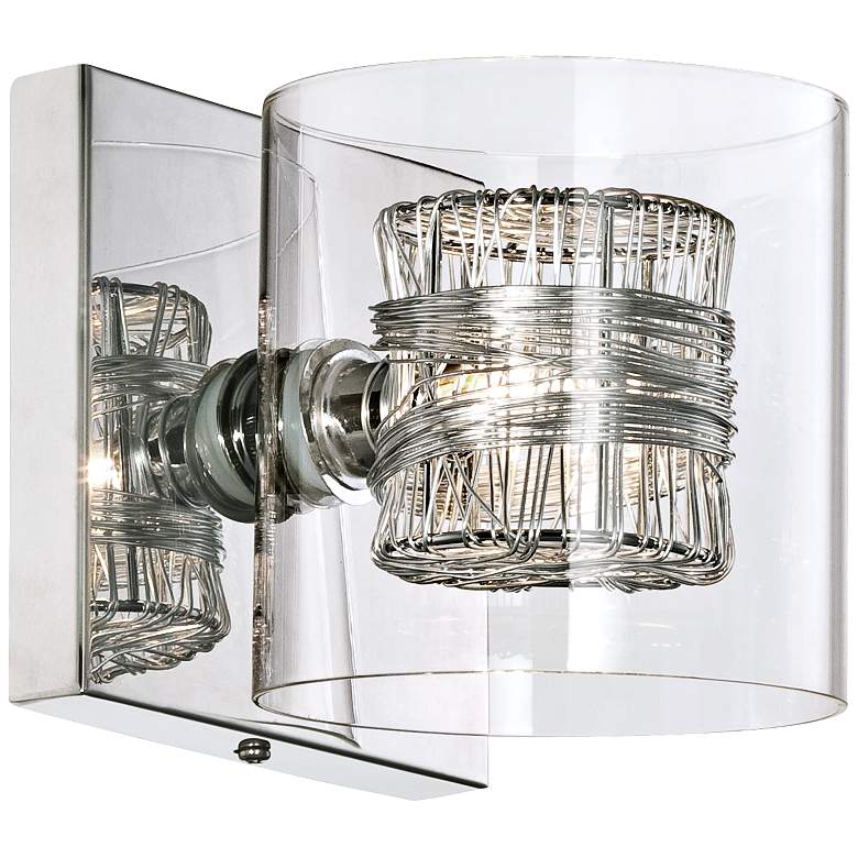 Image 6 Possini Euro Wrapped Wire 5" High Chrome LED Wall Sconce more views
