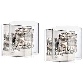 Image3 of Possini Euro Wrapped Wire 5" High Chrome Wall Sconce Set of 2