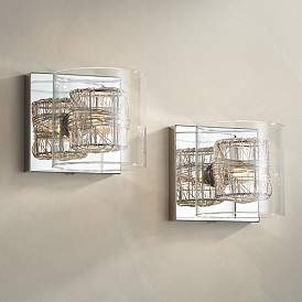 Image2 of Possini Euro Wrapped Wire 5" High Chrome Wall Sconce Set of 2