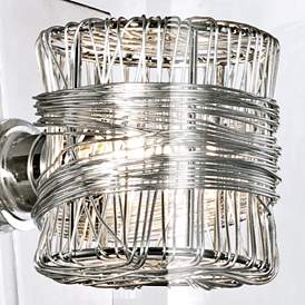 Image4 of Possini Euro Wrapped Wire 5" High Chrome Wall Sconce Set of 2 more views