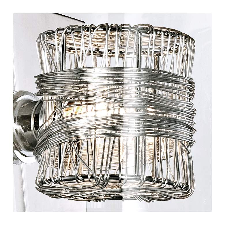 Image 4 Possini Euro Wrapped Wire 5" High Chrome Wall Sconce Set of 2 more views