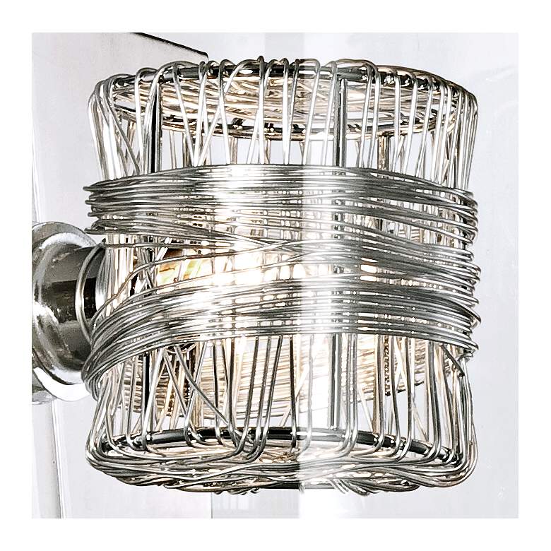 Image 3 Possini Euro Wrapped Wire 5" High Chrome Wall Sconce Set of 2 more views