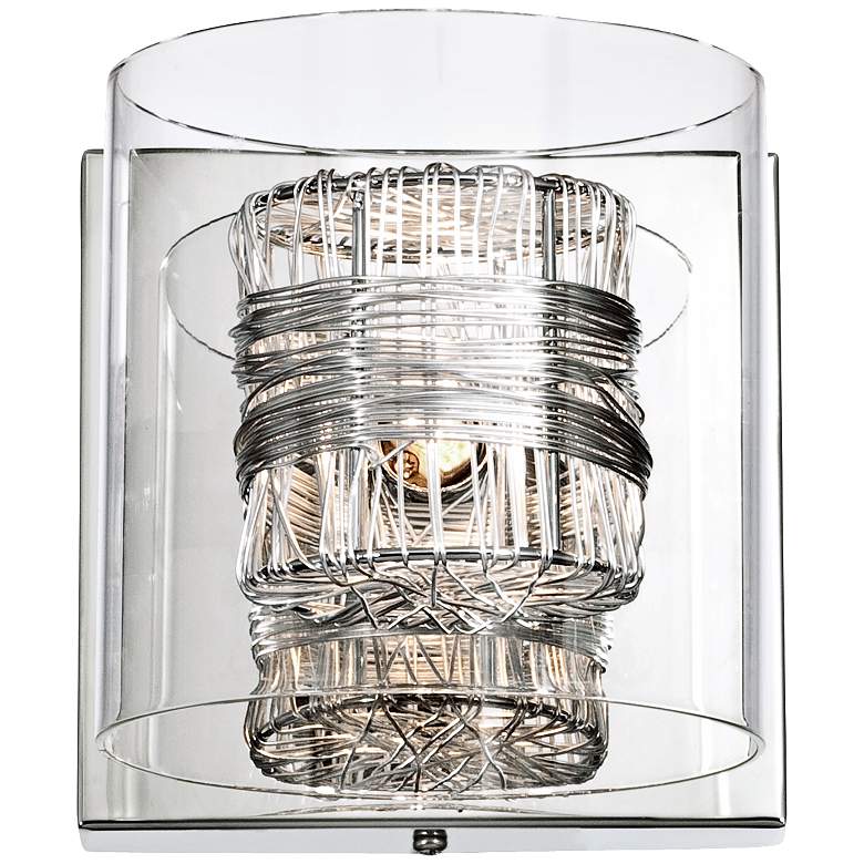 Image 4 Possini Euro Wrapped Wire 5" High Chrome Wall Sconce Set of 2 more views