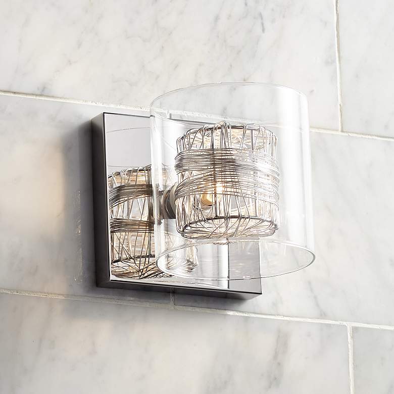 Image 6 Possini Euro Wrapped Wire 5" High Chrome Wall Sconce Set of 2 more views