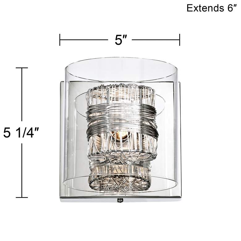 Image 7 Possini Euro Wrapped Wire 5" High Chrome Wall Sconce Set of 2 more views