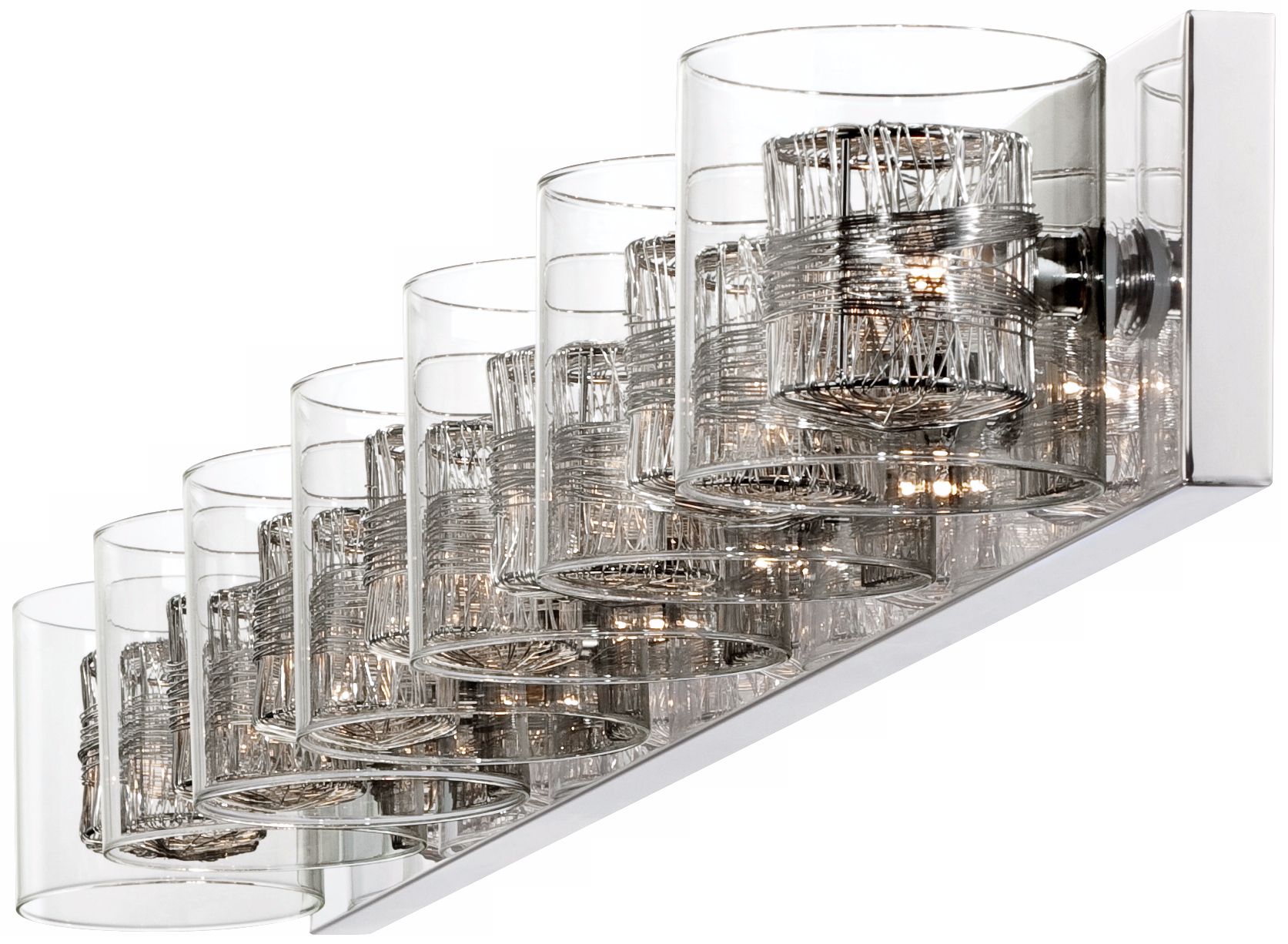 Image 6 Possini Euro Wrapped Wire 56" Wide Chrome LED Bathroom Light more views