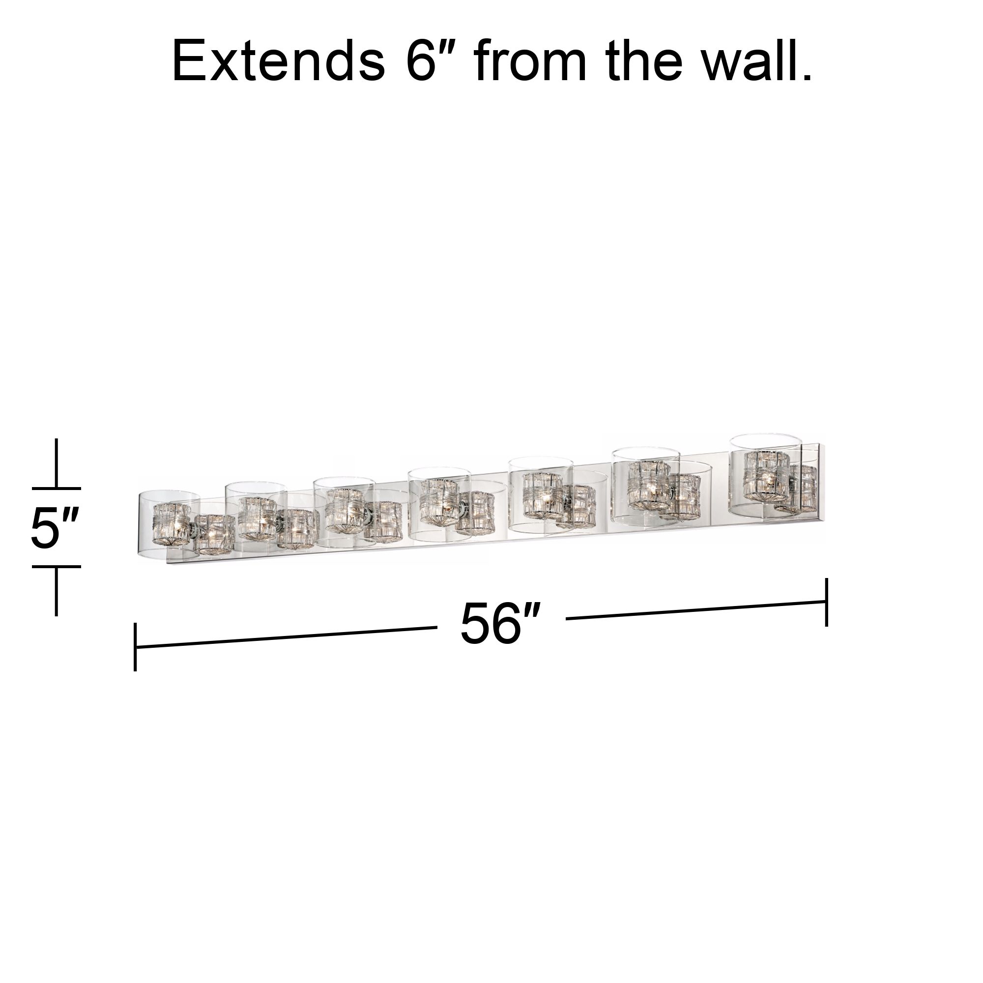 Image 7 Possini Euro Wrapped Wire 56" Wide Chrome LED Bathroom Light more views