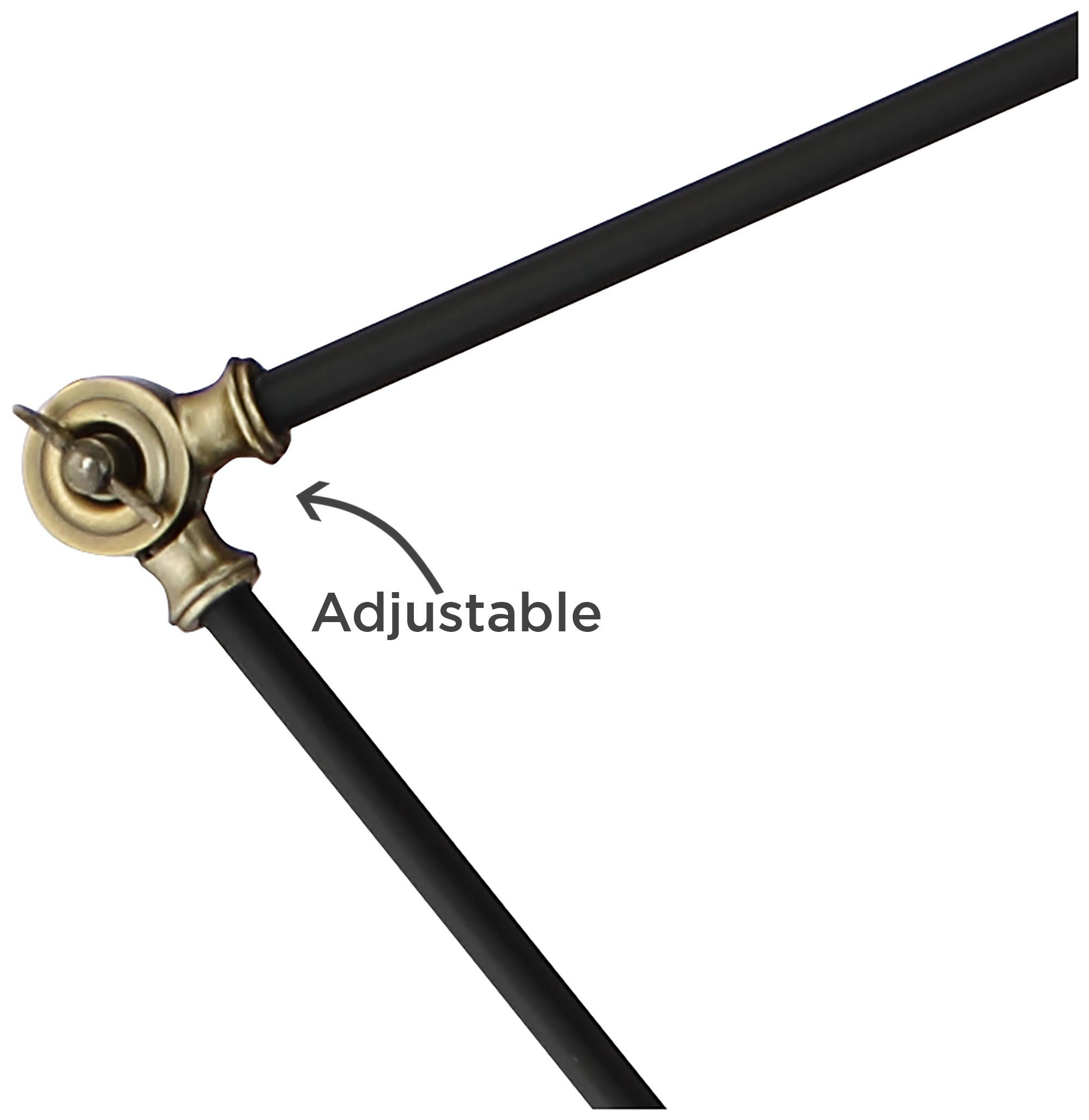 Image 5 Possini Euro Wray 61" Modern Black and Brass Adjustable Floor Lamp more views