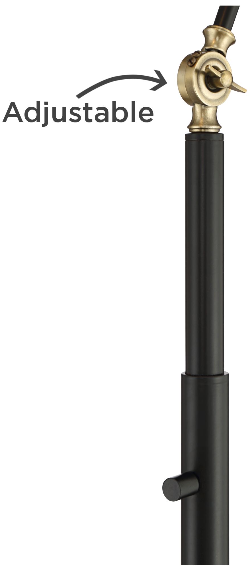 Image 6 Possini Euro Wray 61" Modern Black and Brass Adjustable Floor Lamp more views