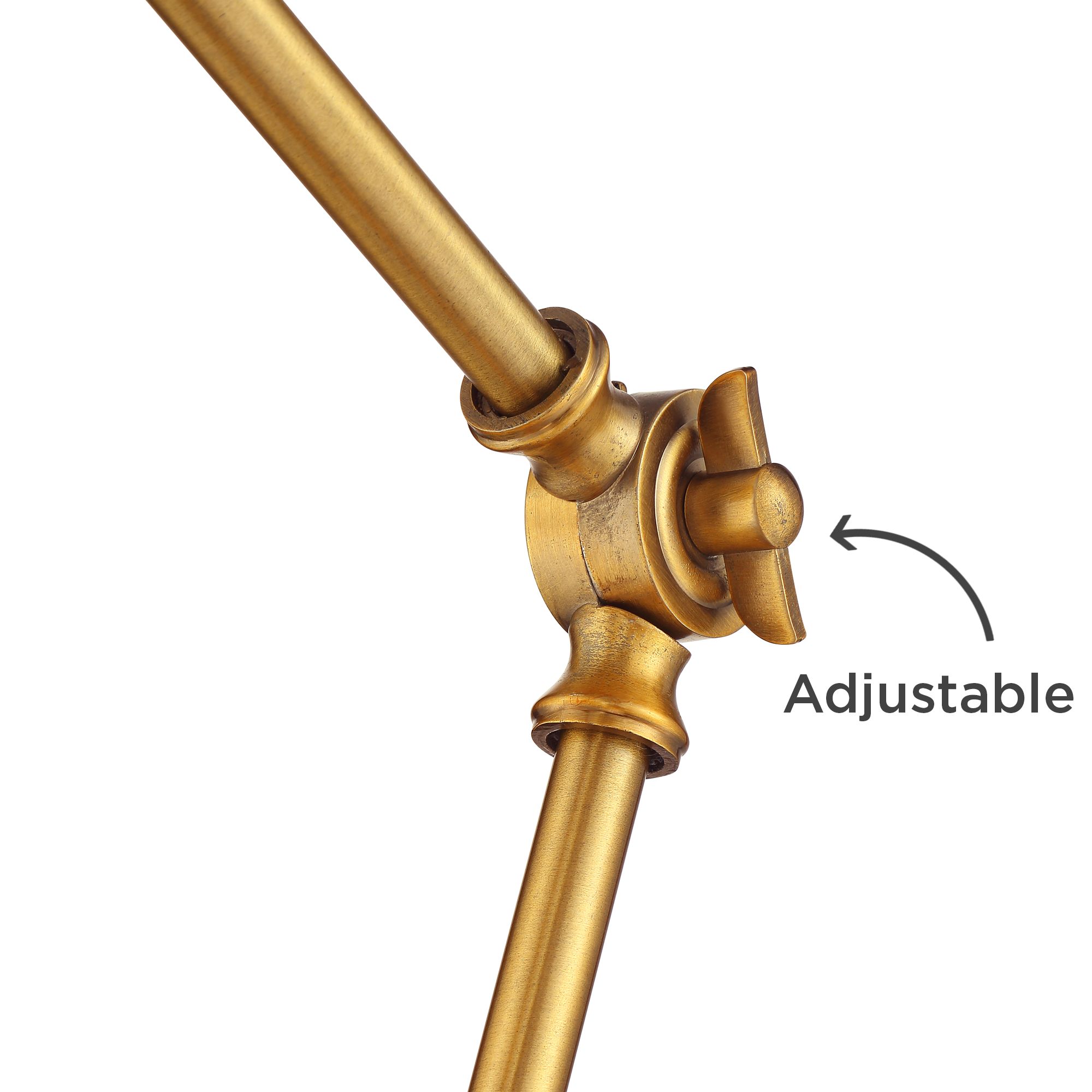 Image 5 Possini Euro Wray Adjustable Height Warm Antique Gold Modern USB Desk Lamp more views