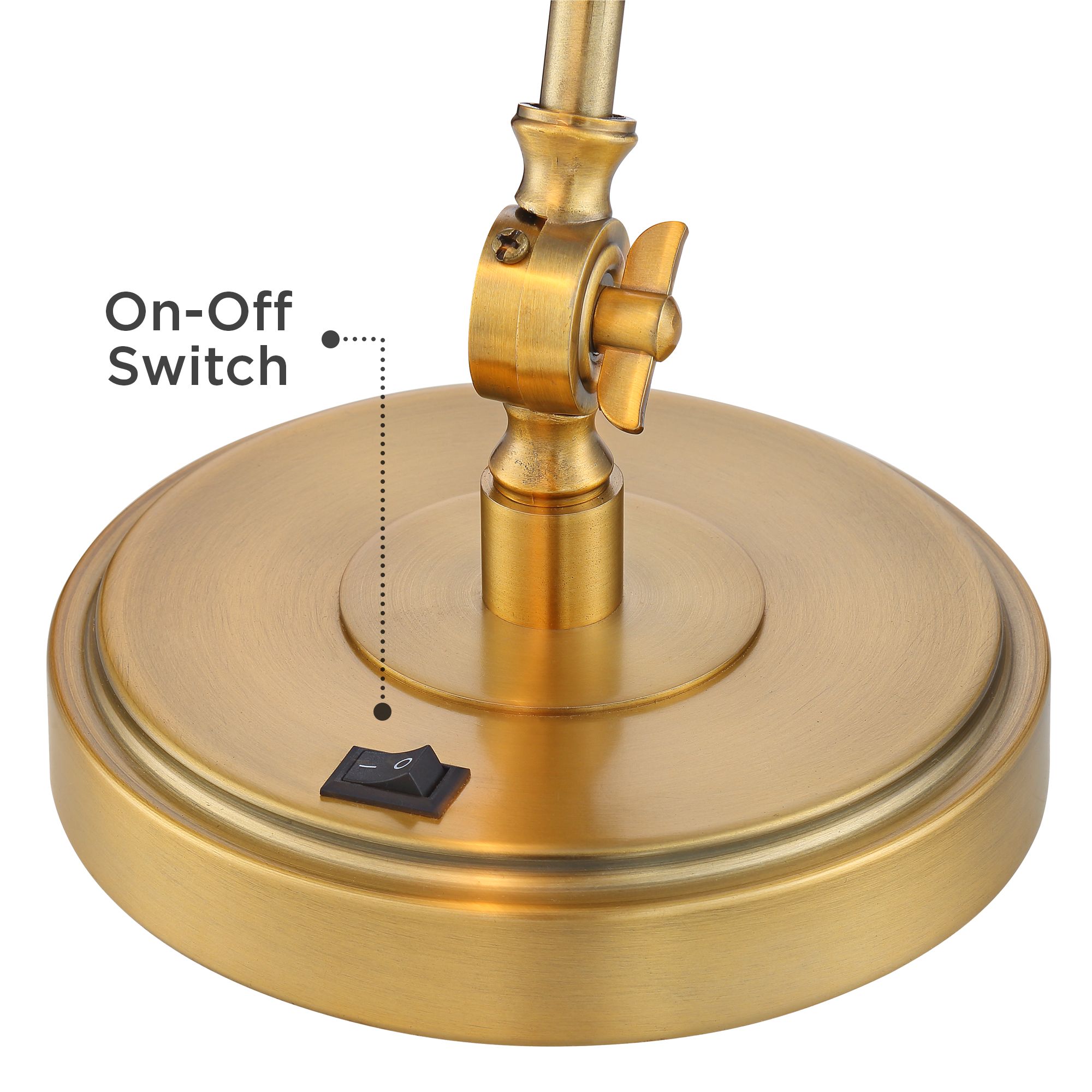 Image 6 Possini Euro Wray Adjustable Height Warm Antique Gold Modern USB Desk Lamp more views