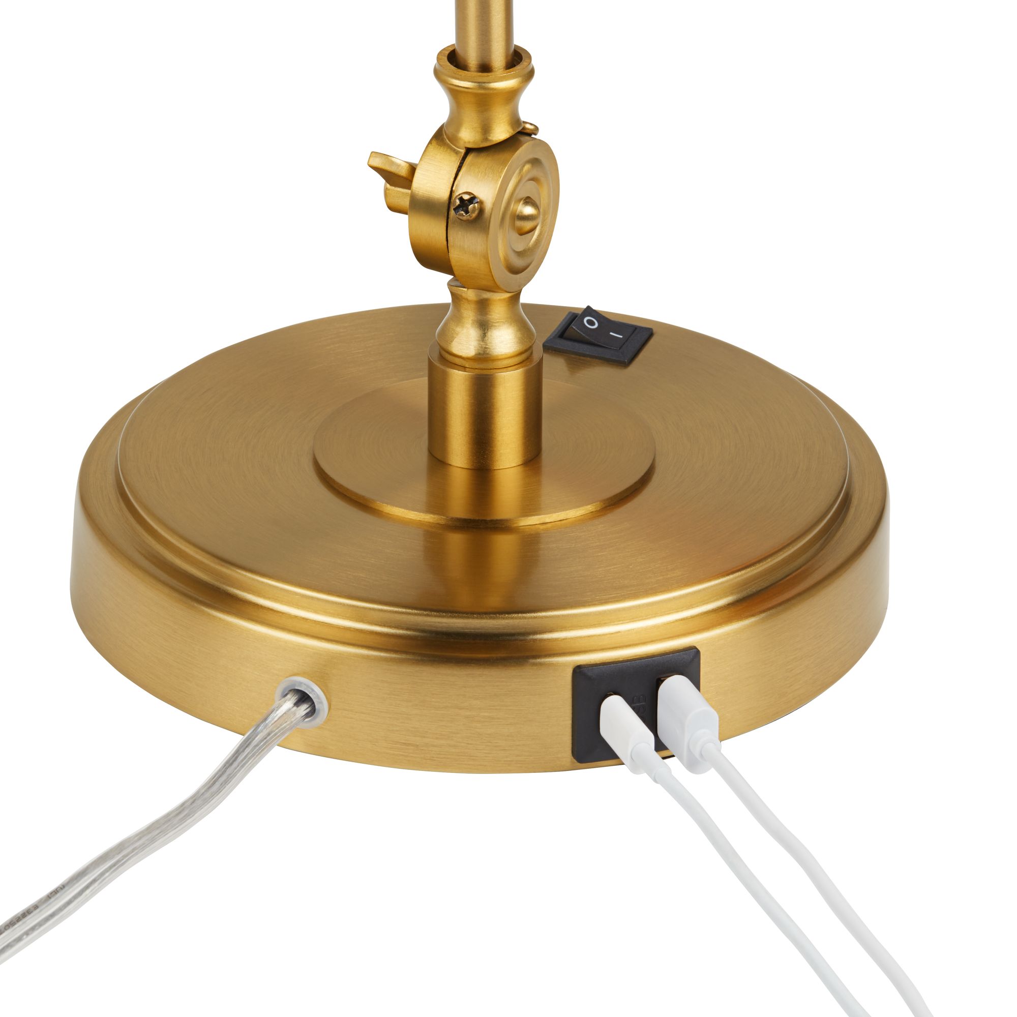 Watch A Video About the Wray Warm Antique Gold Modern Luxe Adjustable USB Desk Lamp