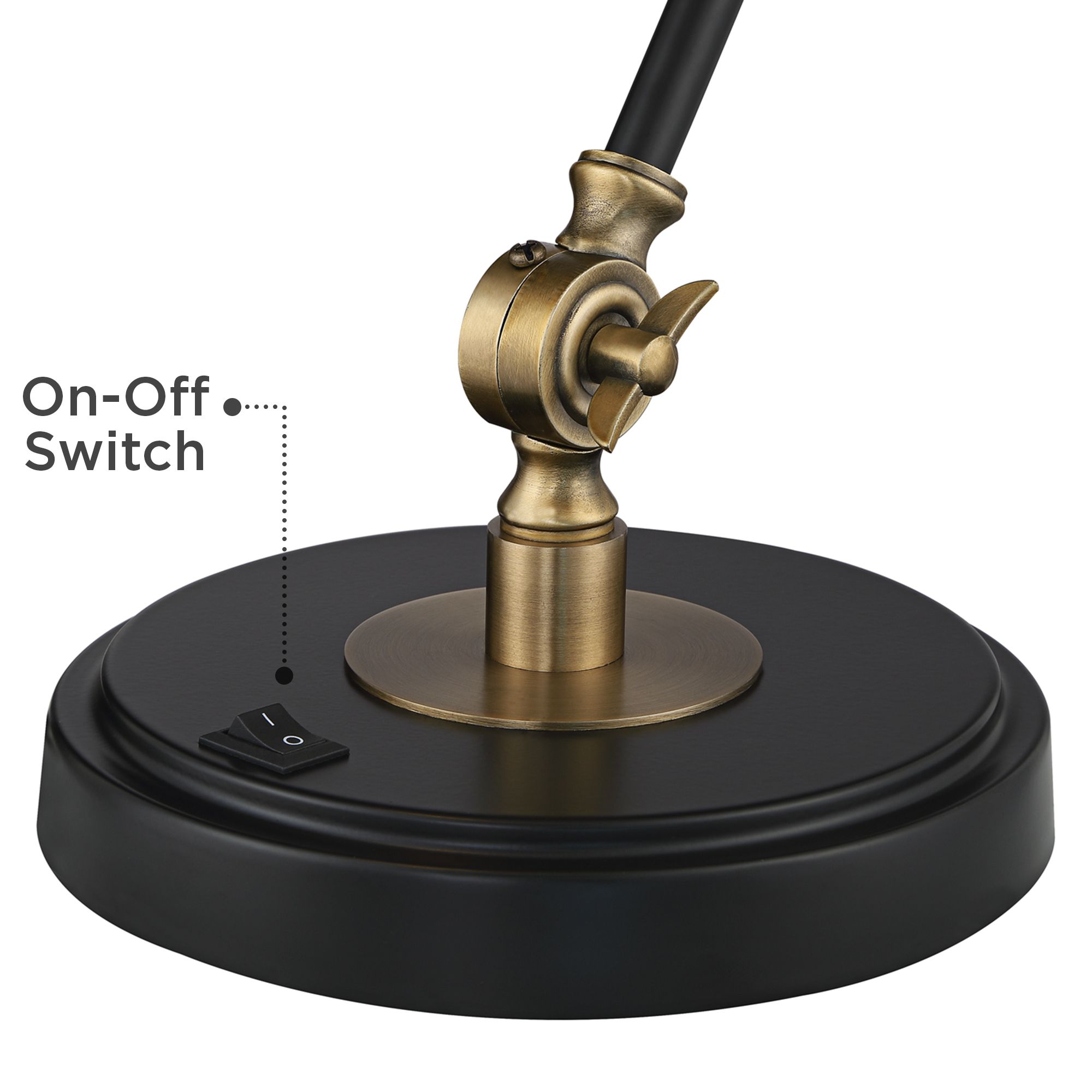 Image 6 Possini Euro Wray Black and Brass Adjustable USB Desk Lamps Set of 2 more views