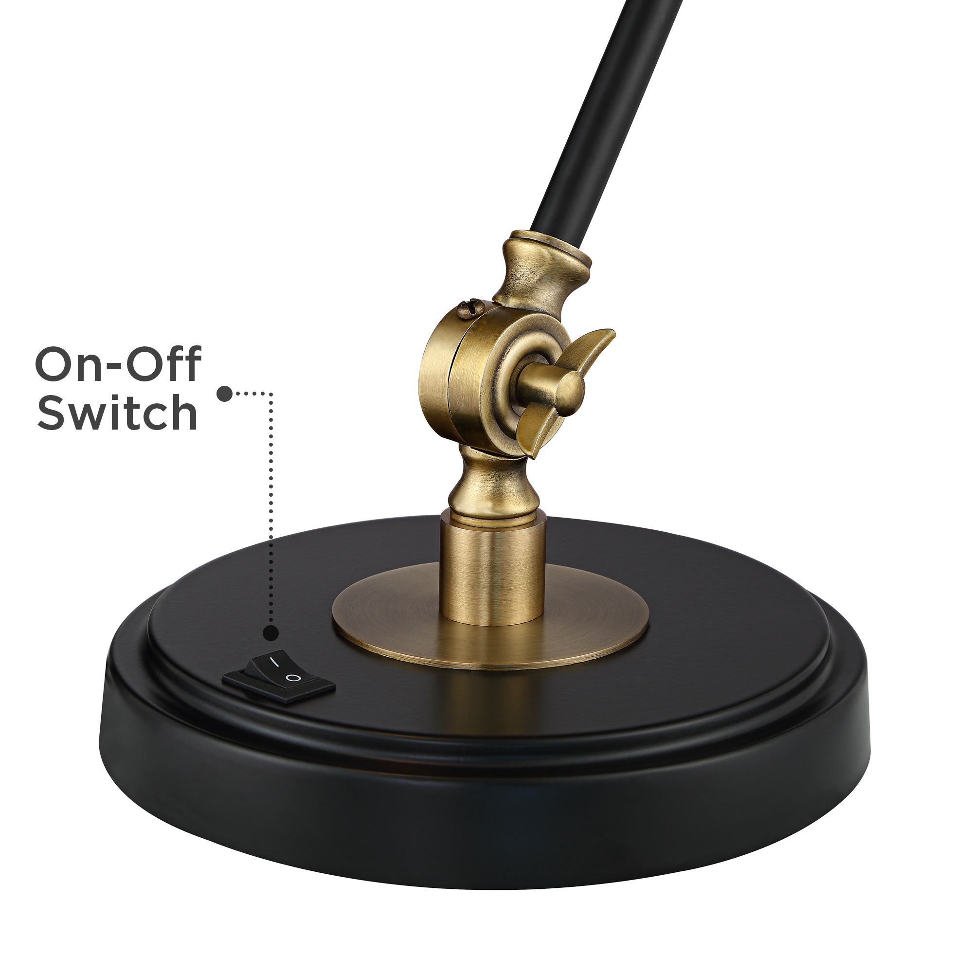 Image 6 Possini Euro Wray Black Antique Brass Adjustable USB Desk Lamp more views