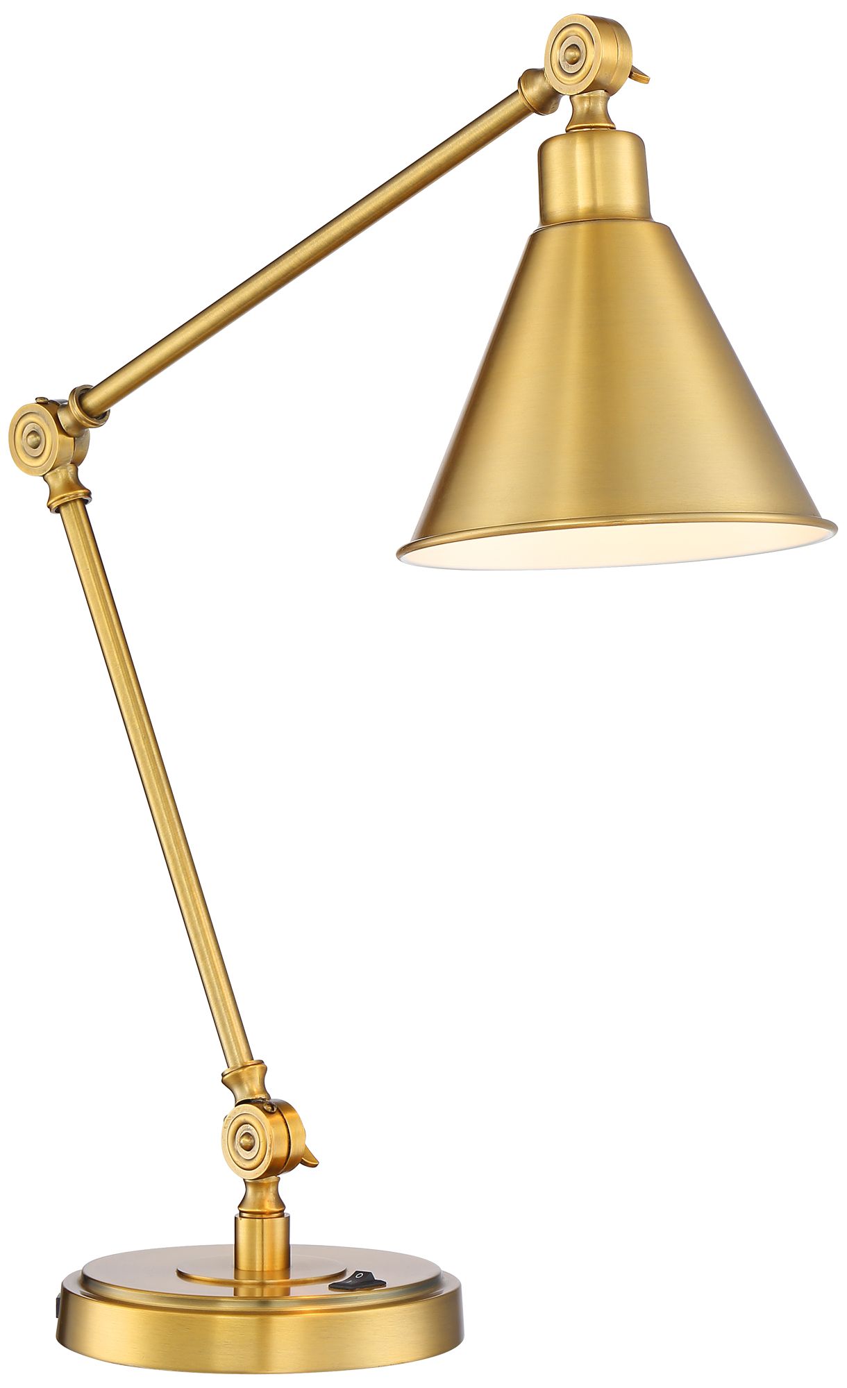 Image 7 Possini Euro Wray Warm Antique Gold Adjustable USB Desk Lamps Set of 2 more views