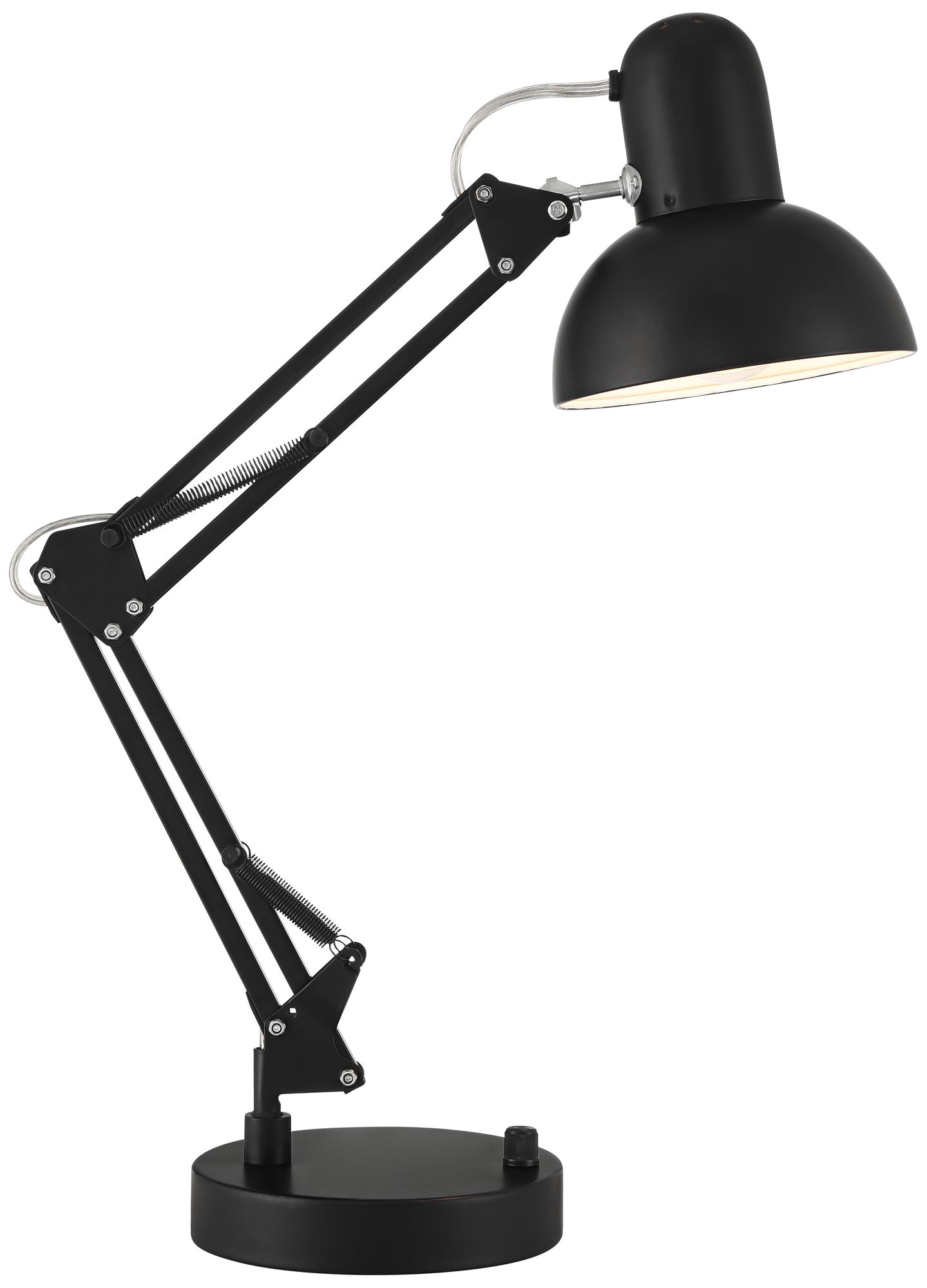 Image 2 Possini Euro Wyatt Black Finish Adjustable Height Architect USB Desk Lamp