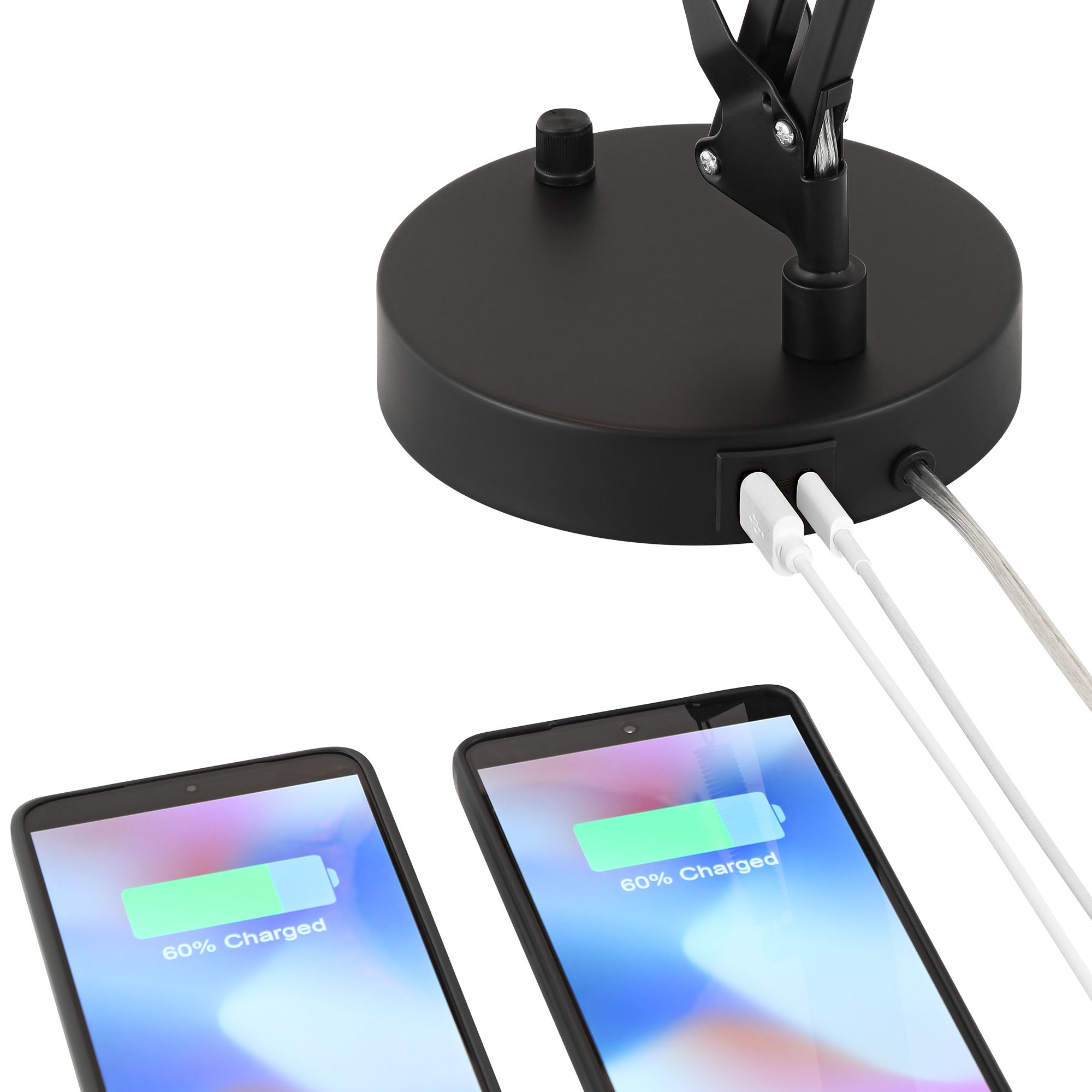 Image 4 Possini Euro Wyatt Black Finish Adjustable Height Architect USB Desk Lamp more views