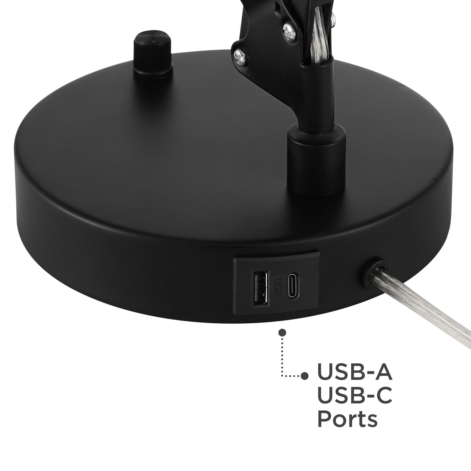 Image 5 Possini Euro Wyatt Black Finish Adjustable Height Architect USB Desk Lamp more views