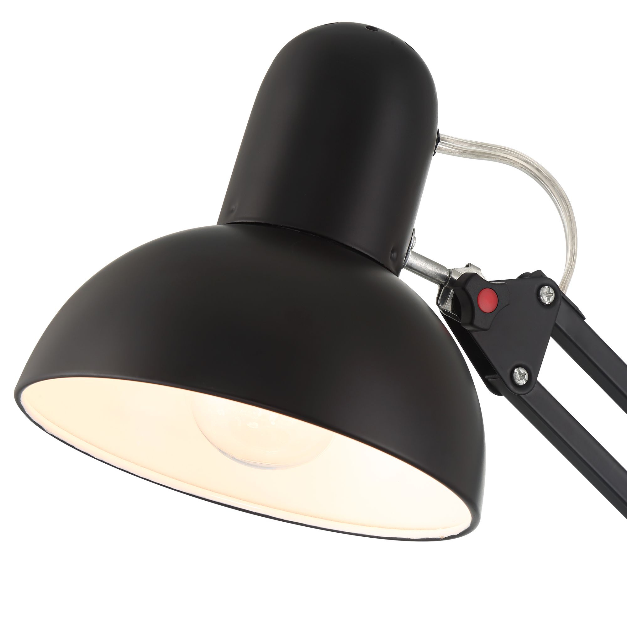 Possini Euro Wyatt Black Finish Adjustable Height Architect USB Desk Lamp