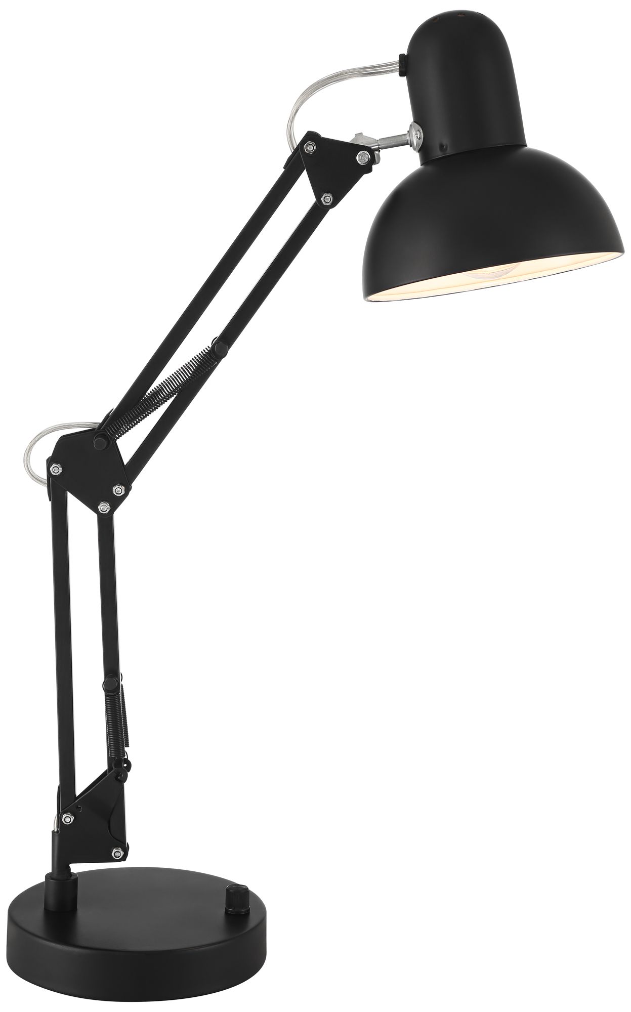 Possini Euro Wyatt Black Finish Adjustable Height Architect USB Desk Lamp
