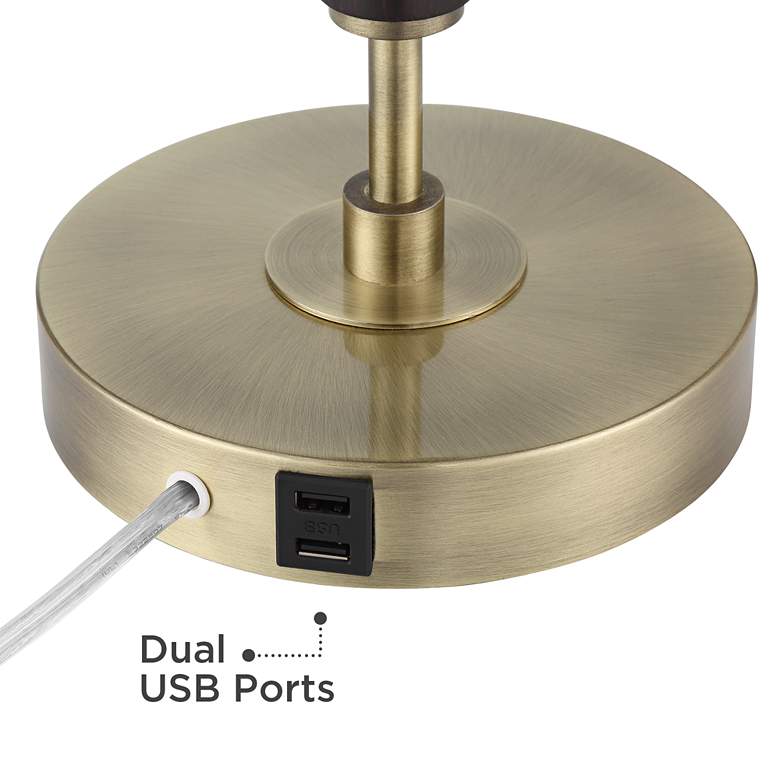 Image 5 Possini Euro Wyndham 23" Glass Dome Shade Dual USB Ports Desk Lamp more views