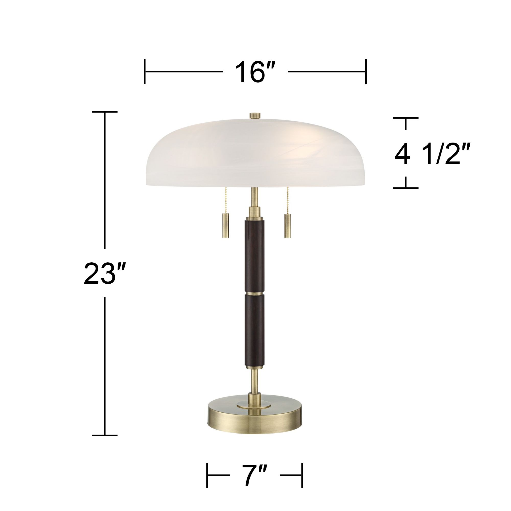 Possini Euro Wyndham 23" Glass Dome Shade Dual USB Ports Desk Lamp