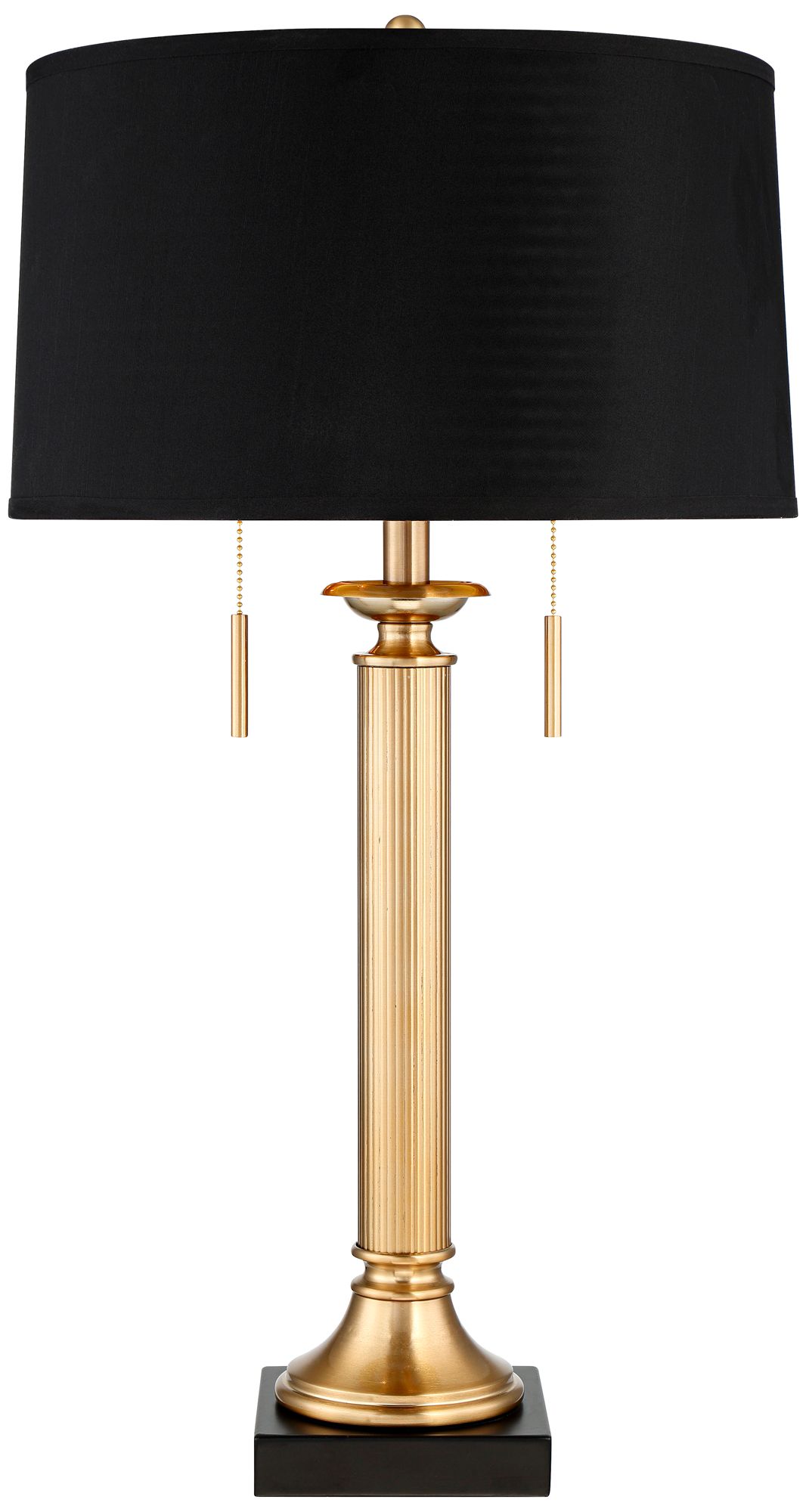 Possini Euro Wynne 30" Gold and Black 2-Light Lamp with Dual USB Ports