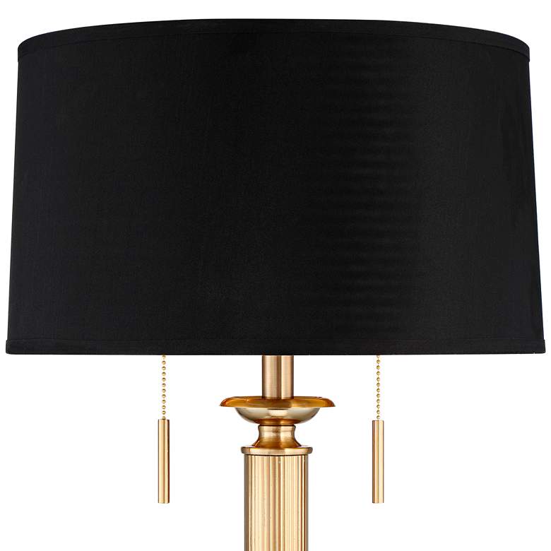 Image 6 Possini Euro Wynne Warm Gold and Black 2-Light Desk Lamp with Dual USB Port more views