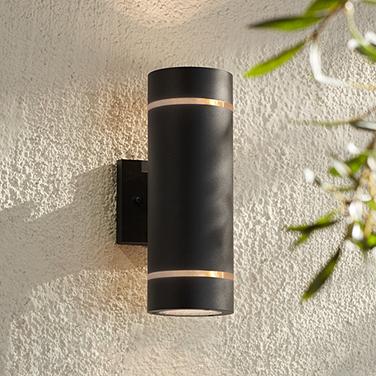 Possini Euro Wynnsboro 12" High Black Up and Down Outdoor Wall Light