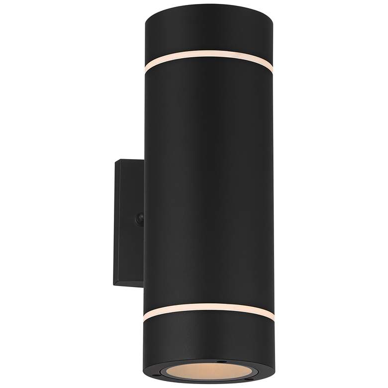 Image 2 Possini Euro Wynnsboro 12" High Black Up and Down Outdoor Wall Light