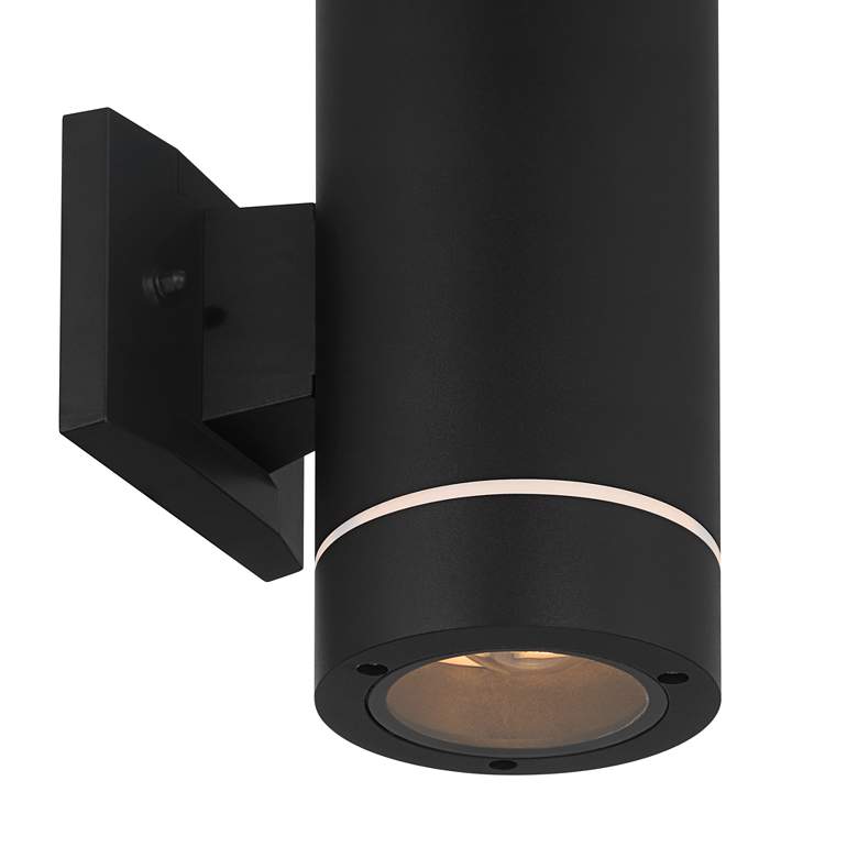 Image 3 Possini Euro Wynnsboro 12" High Black Up and Down Outdoor Wall Light more views