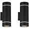 Possini Euro Wynnsboro 12"H Black Up/Down Outdoor Wall Light Set of 2