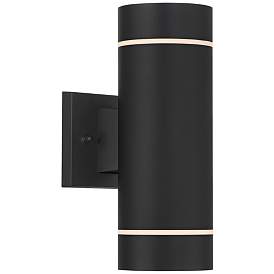 Image4 of Possini Euro Wynnsboro 12"H Black Up/Down Outdoor Wall Light Set of 2 more views