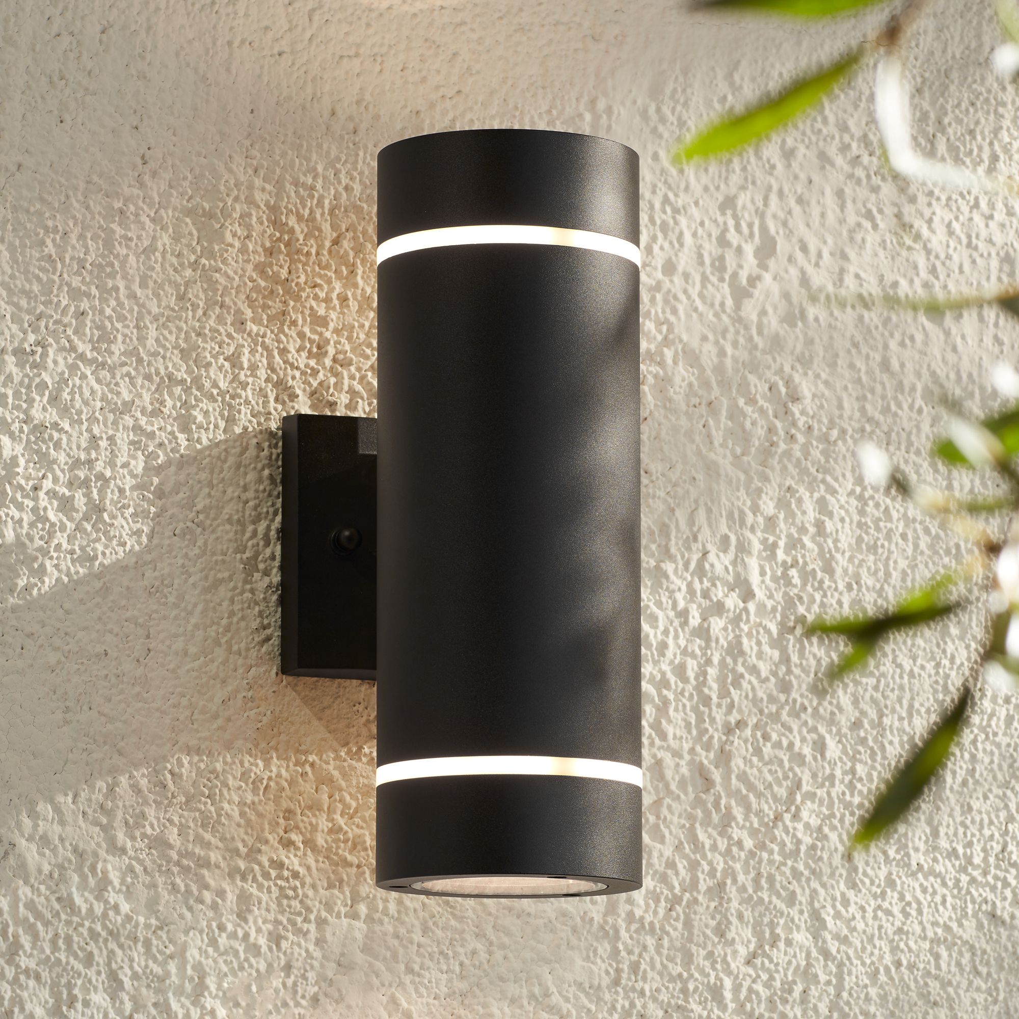 Possini Euro Wynnsboro 12"H Black Up/Down Outdoor Wall Light Set of 2