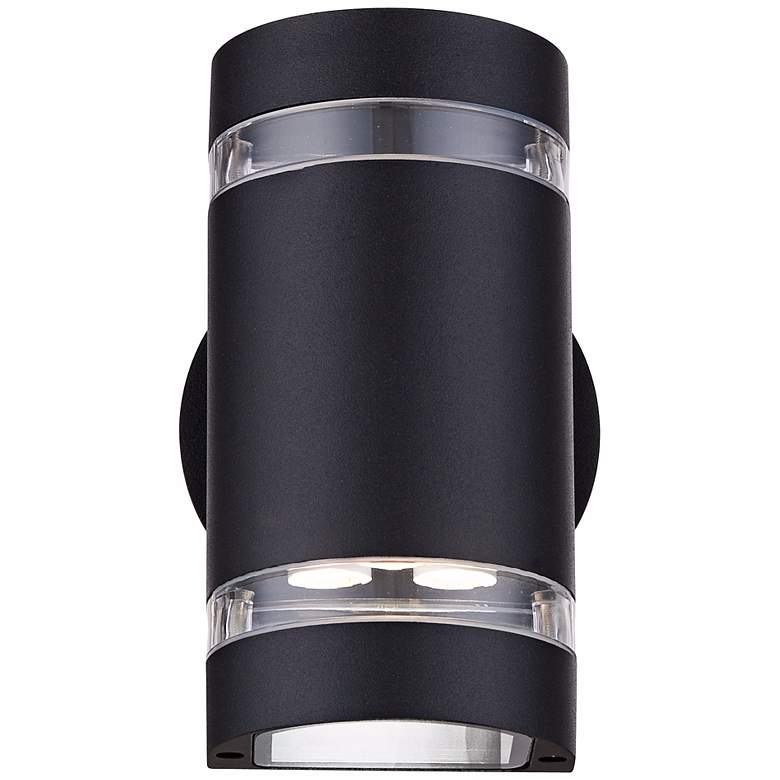 Image 5 Possini Euro Wynnsboro 7 3/4 inch High Black Up and Down LED Outdoor Light more views