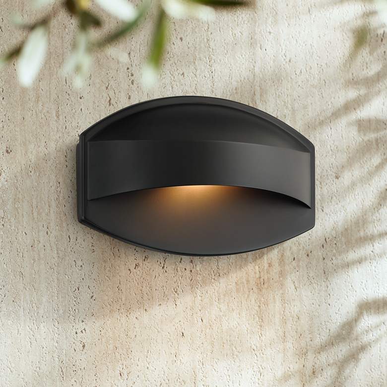 Image 1 Possini Euro Xane 11" Wide Matte Black Dark Sky Outdoor Wall Light