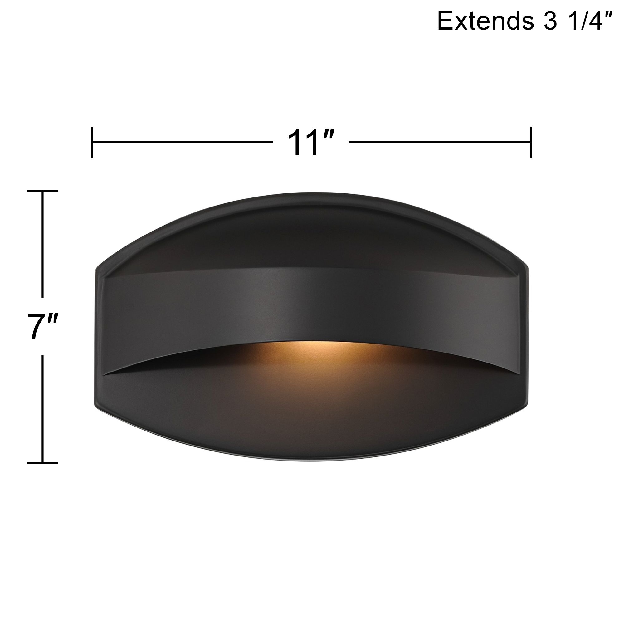 Possini Euro Xane 11" Wide Matte Black Dark Sky Outdoor Wall Light