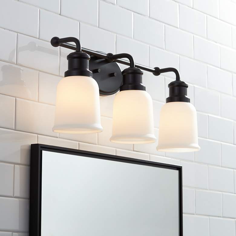 Image 1 Possini Euro Yorkton 21 3/4"W Bronze 3-Light Bath Light