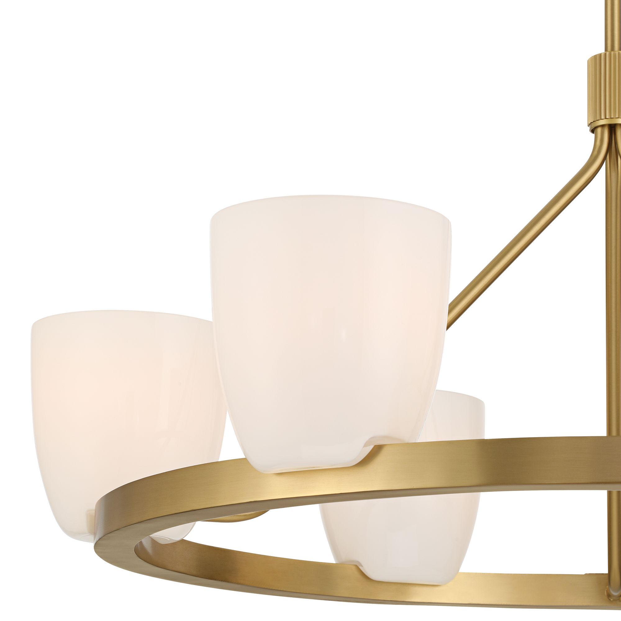 Thumbnail3 of Possini Euro Yvette 35 1/2" Wide Antique Brass 6-Light Chandelier more views