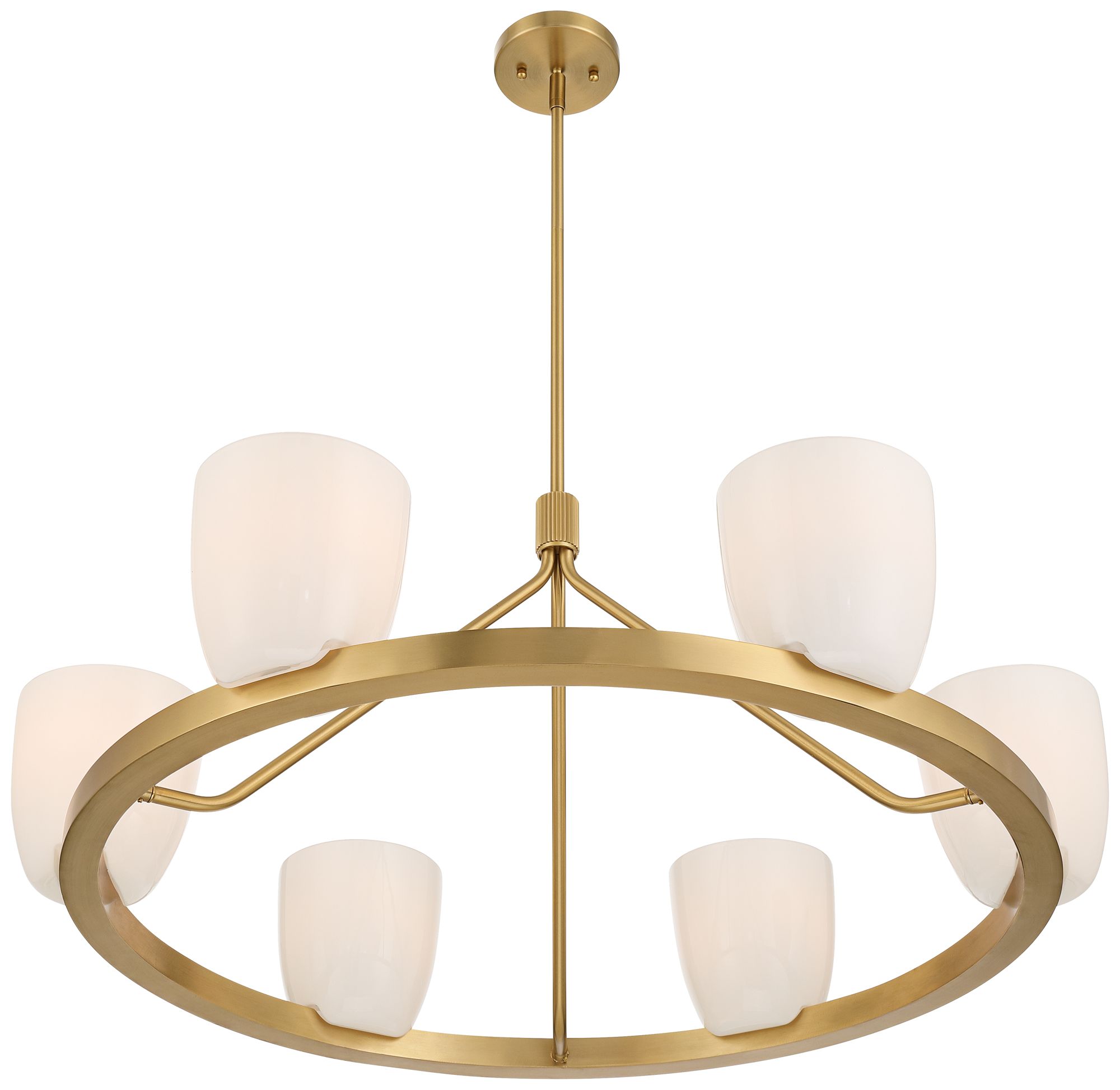 Possini Euro Yvette 35 1/2" Wide Antique Brass 6-Light Chandelier