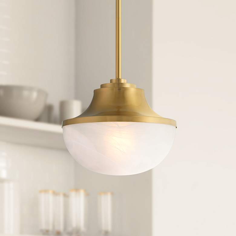 Image 1 Possini Euro Zachary 11" Wide Warm Gold Mini Pendant Light